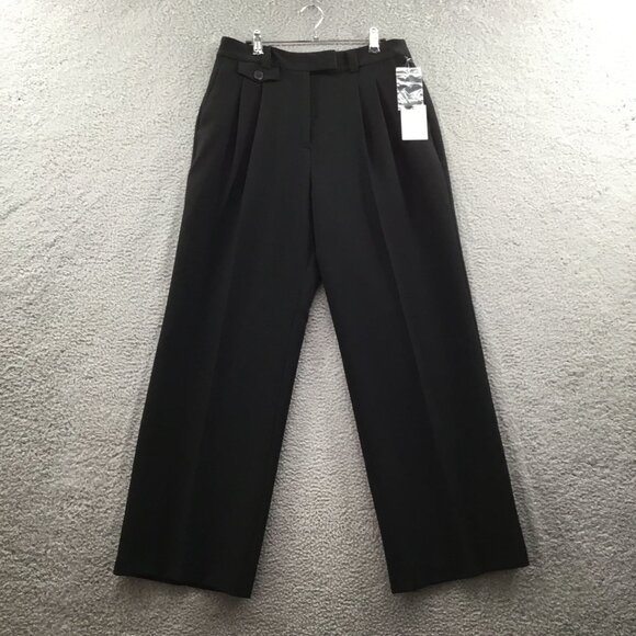 1.STATE Pleated Wide Leg Pants Rich Black 10 - Picture 3 of 5